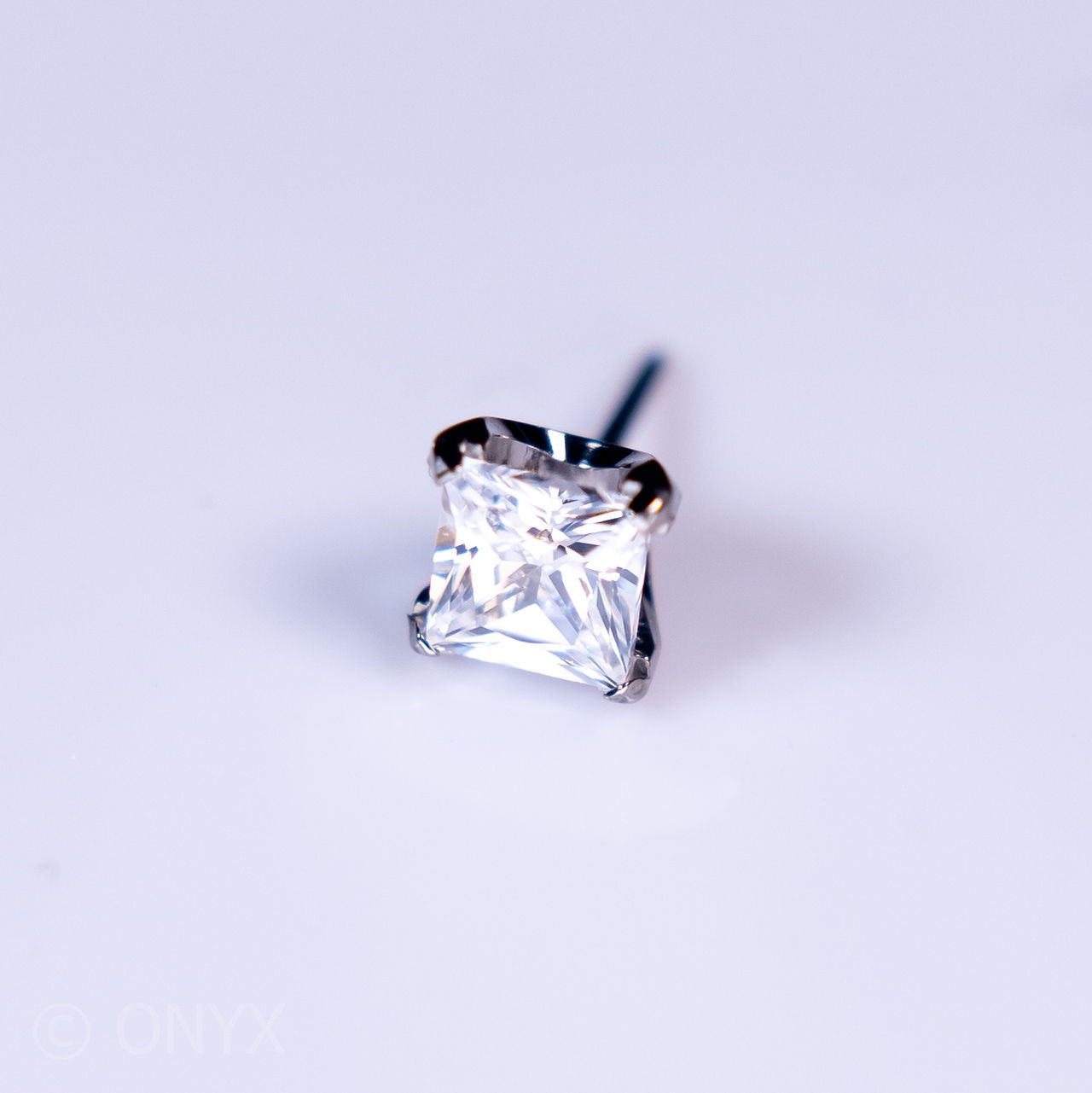 NeoMetal Princess Cut CZ Titanium Bezel Set