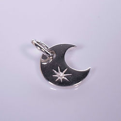 Silver Crescent moon charm