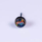 NeoMetal Threadless Bezel Set Cabochon End Black Opal