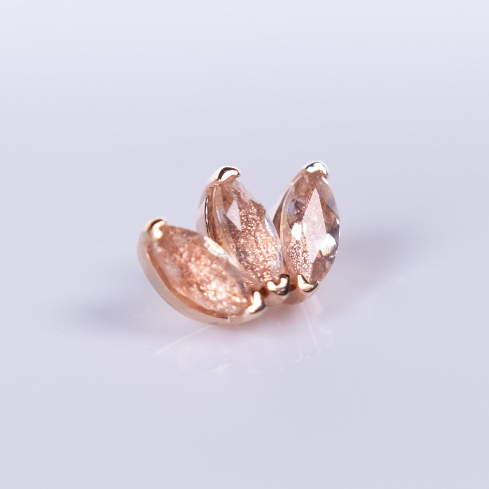 BVLA 14k Rose Gold Marquise Fan End with Oregon Sunstone 2