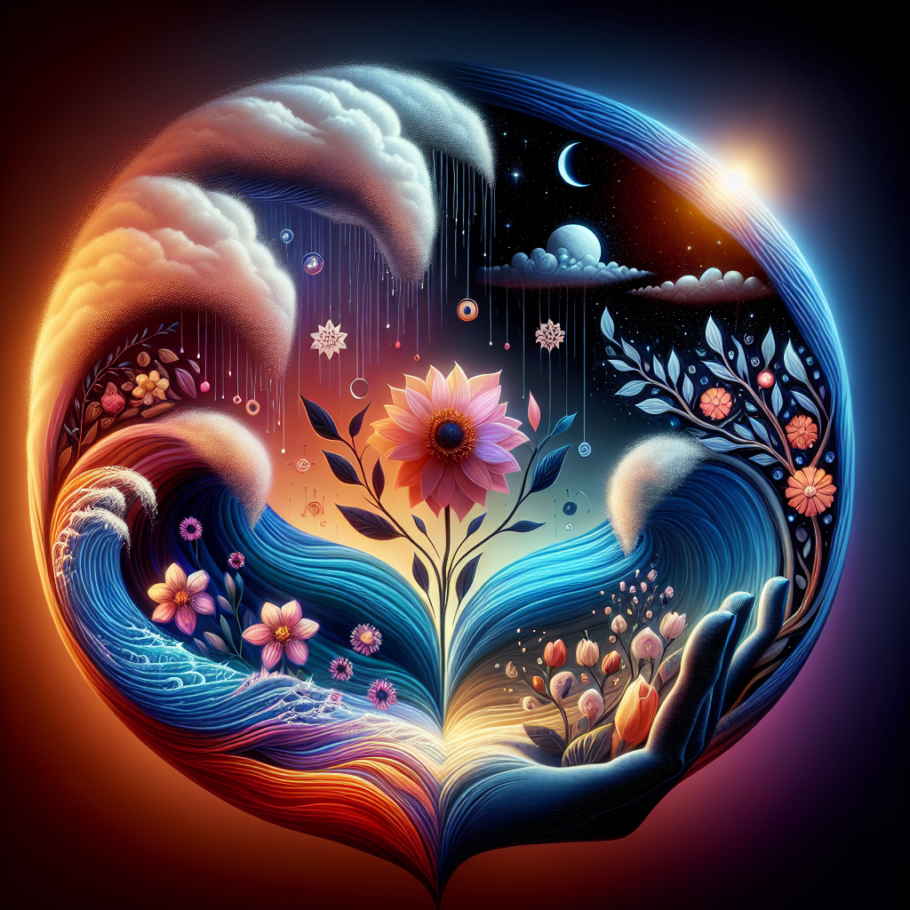 Artwork depicting ebb and flow of grief waves