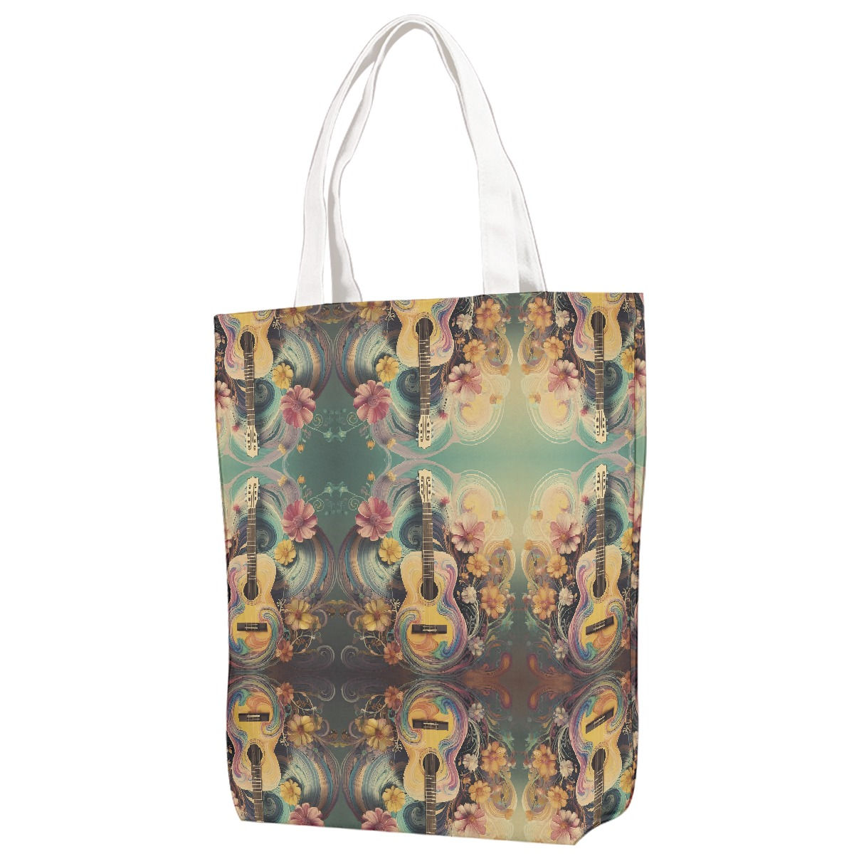 Guitar Tote Bag, Intrinsic Guitar Love Canvas Tote Bag, Custom Art Tote Bag, Small Tote, Large Tote, Medium Tote, Eco