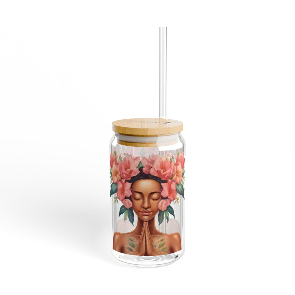 Self-Care Inspired Sipper Glass, 16oz