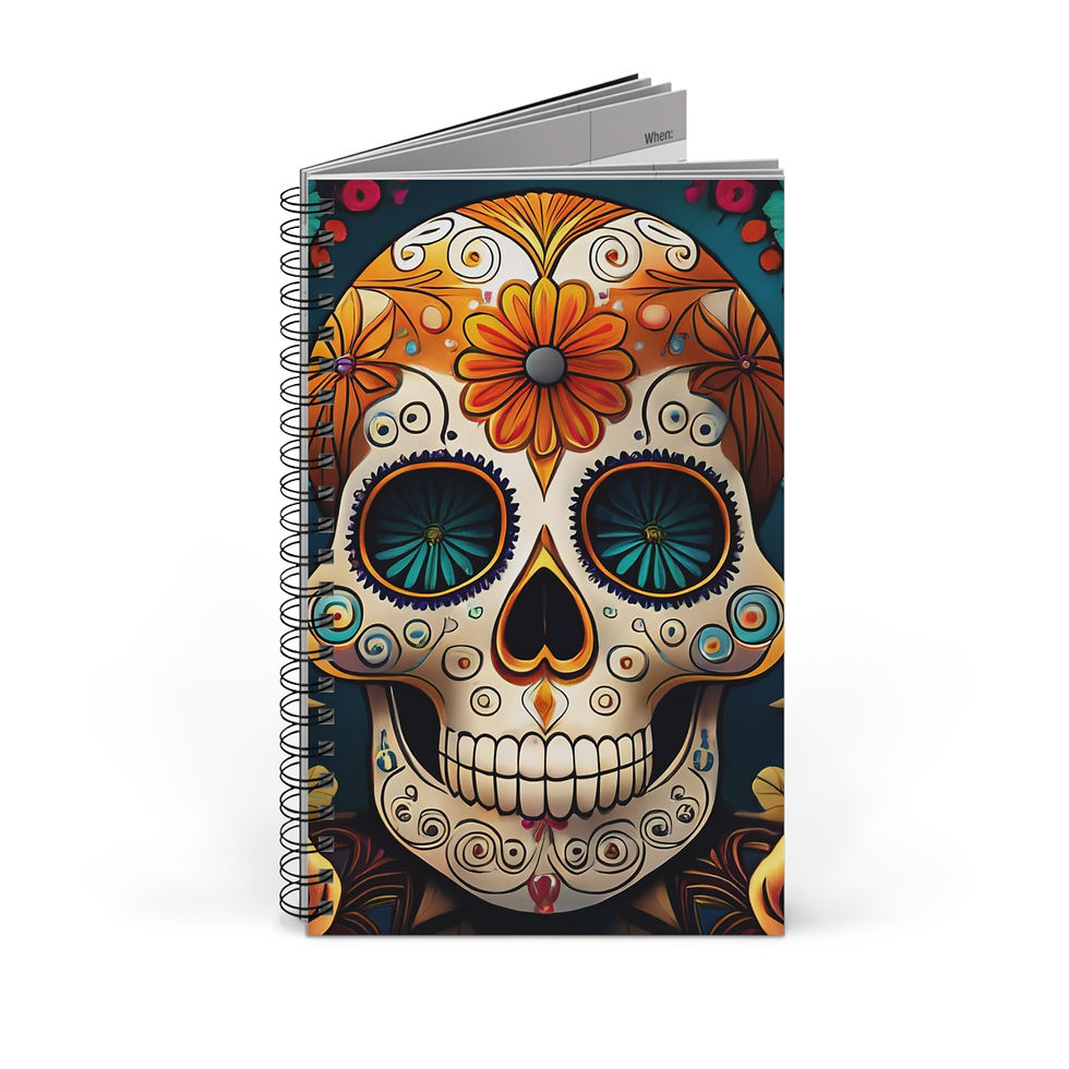 Thumbnail: Fall Sugar Skull Spiral Journal, Sketch Book, or Planner, halloween spiral notebook