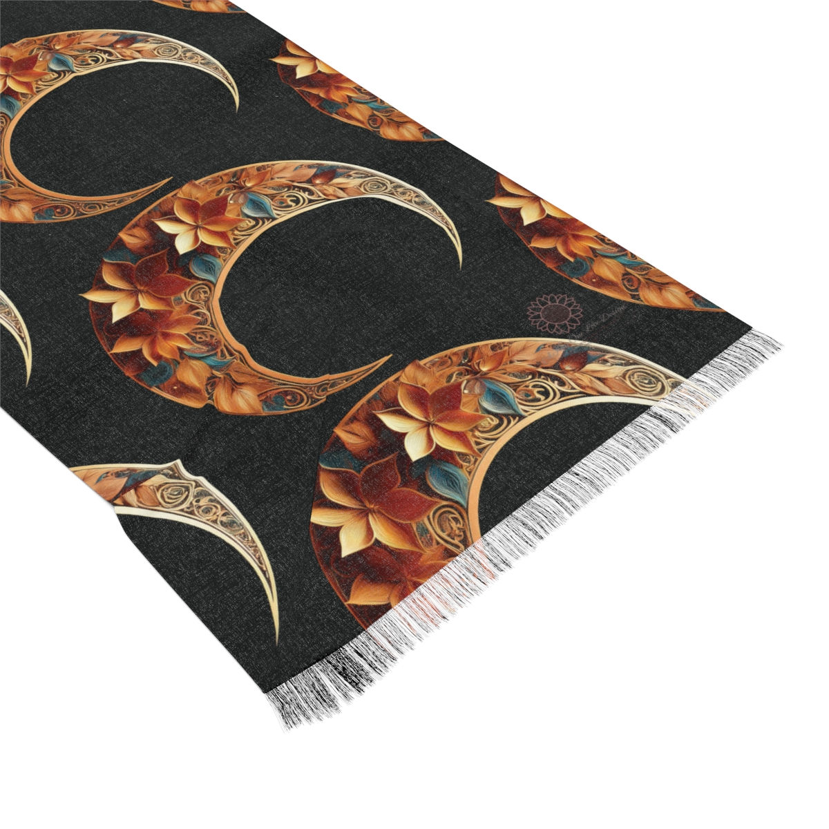 Fall Scarf, Crescent Moon Scarf, Fall Inspired Scarf, Unique Scarf, Long Scarf, Fall Crescent Moon