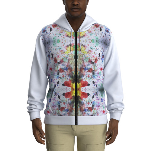 All-Over Print Zip Up Hoodie With Pocket | Akay One Love Design