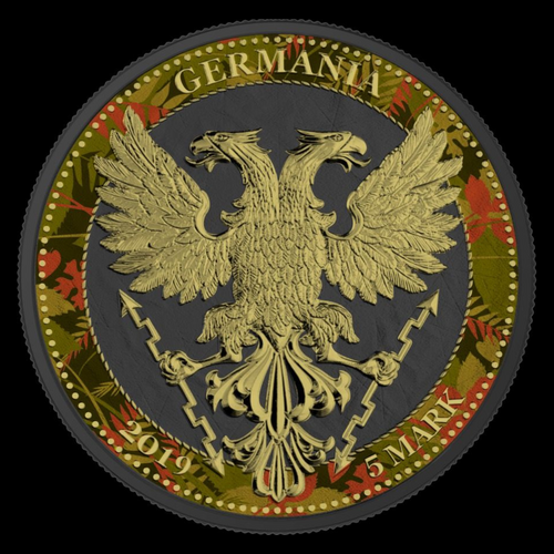 1 oz 5 Mark Oak Leaf Zoo Series - Bear .999 Silver Coin 2019