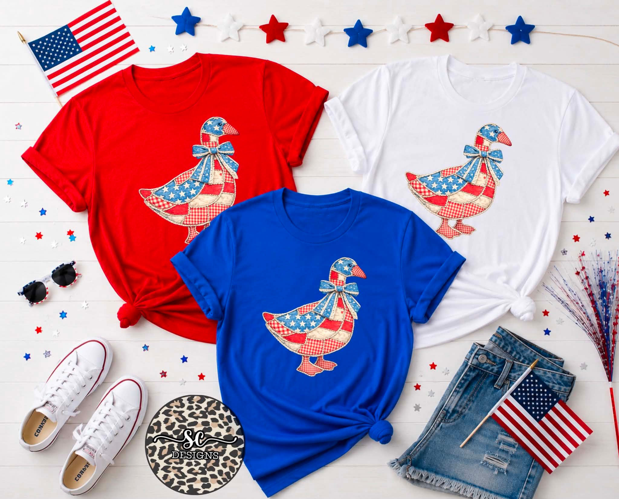 Faux Quilted Goose Tee