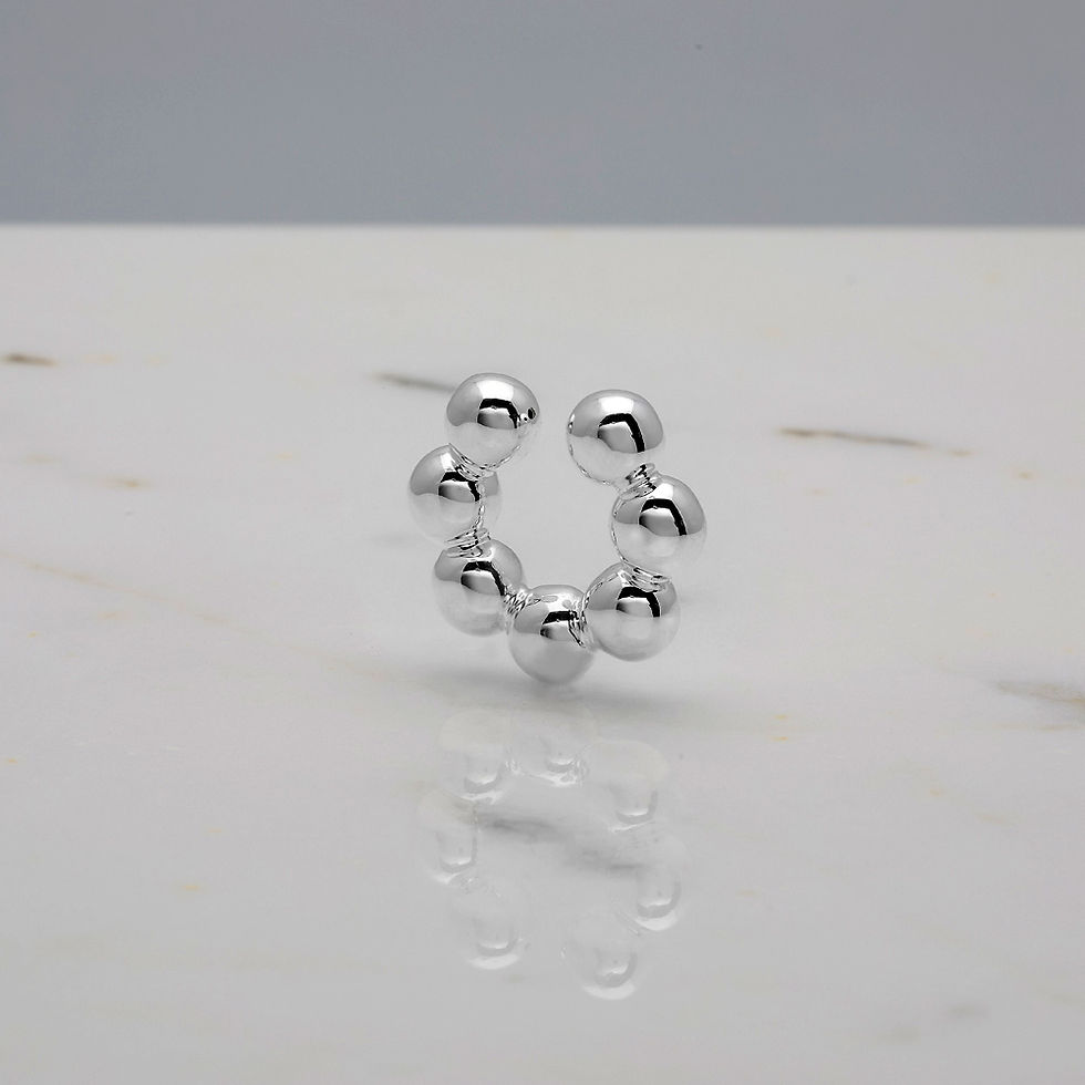 Miniatura: Ear cuff bubble big argento