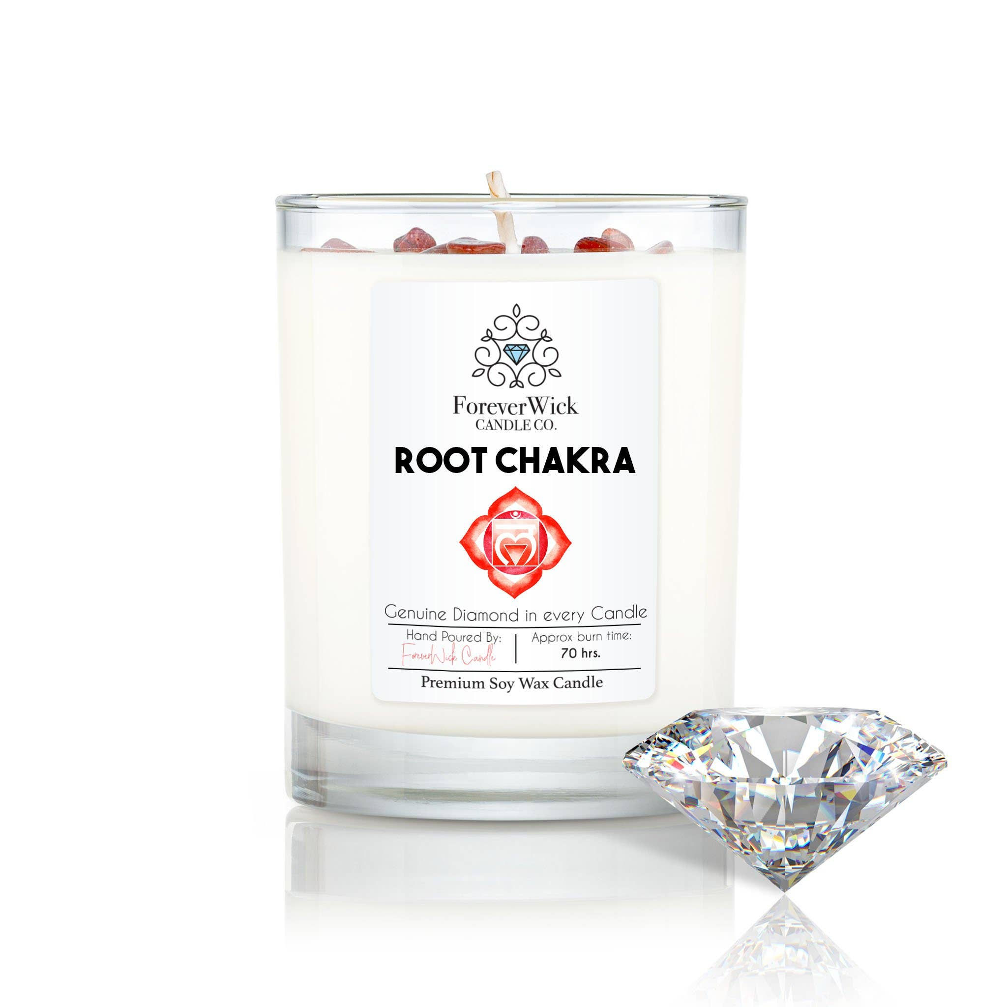 Root Chakra Crystal &Diamond Candle