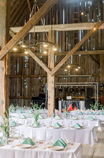 Rustic barn wedding reception