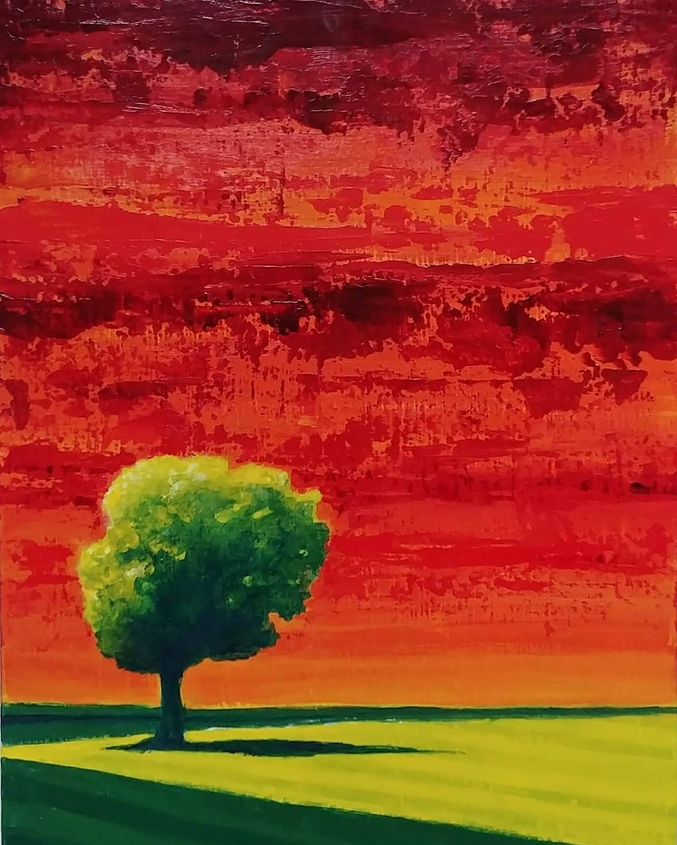 CREDIT: The “Green tree with red sky Painting” used on this page is by Hertaklassenart.