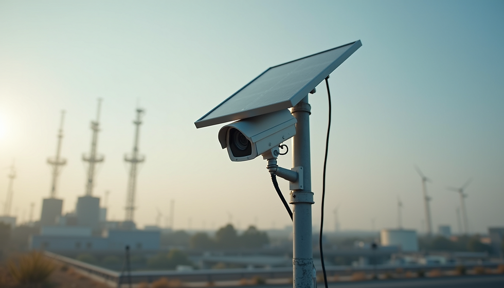 Solar CCTV camera with solar panel for outdoor surveillance