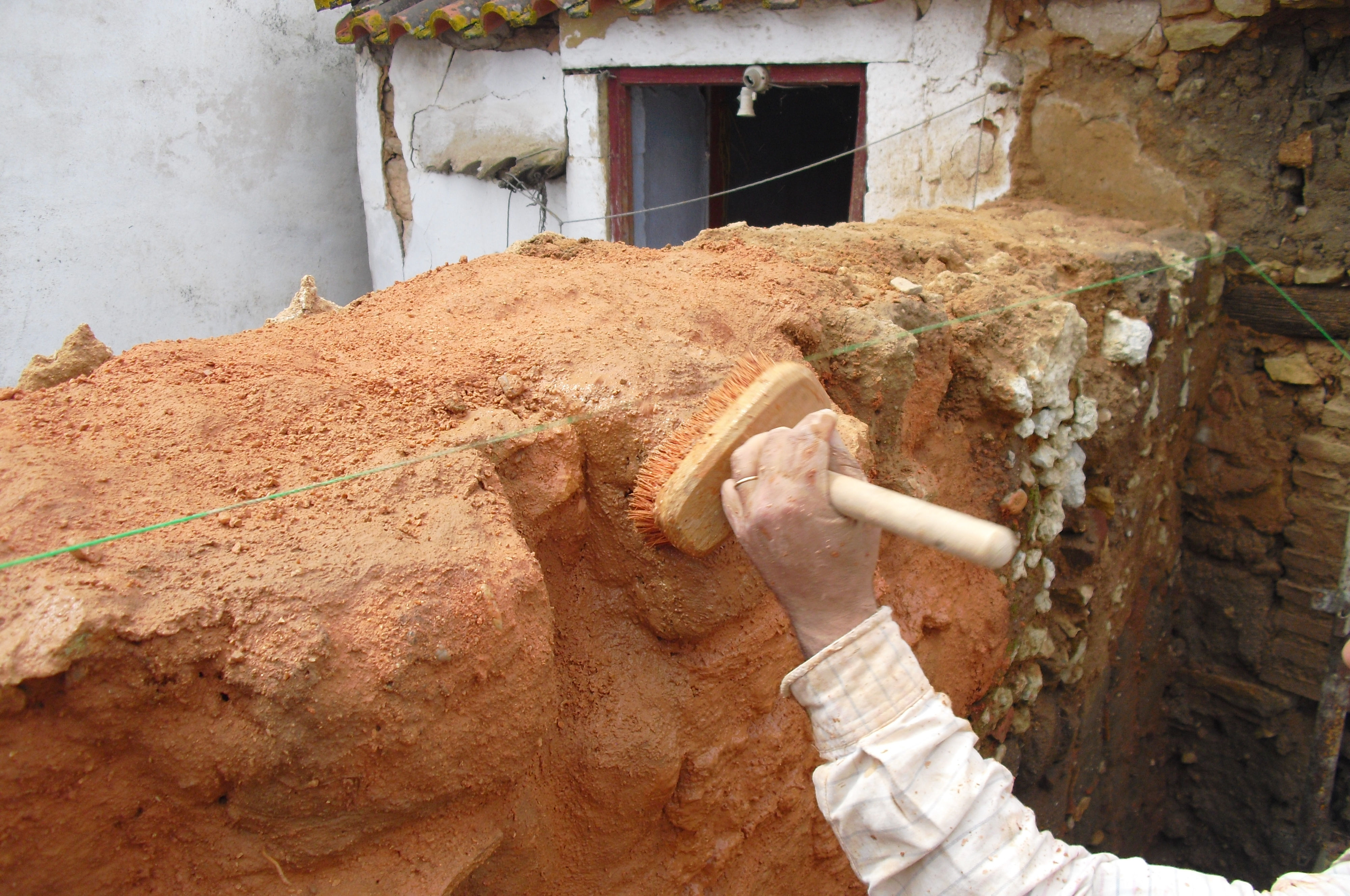 Argamassa: assentamento de adobes