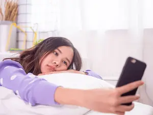 Teenager on phone