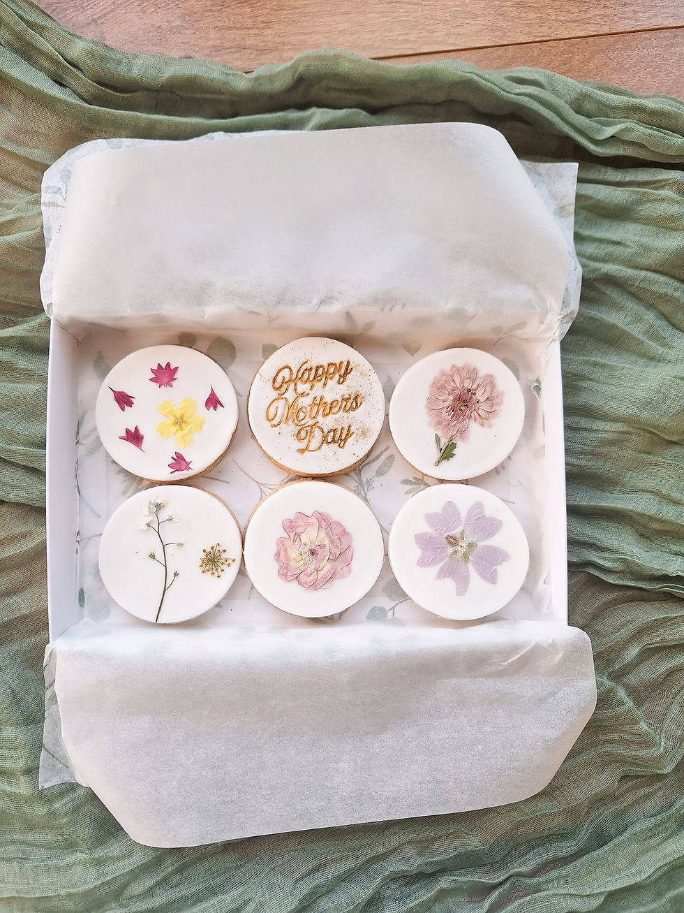 Thumbnail: Personalised Pressed Flower Iced Biscuits