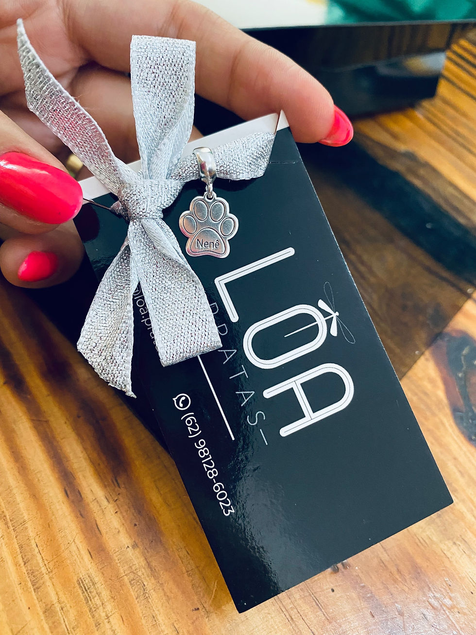 Miniatura: Berloque patinha personalizado