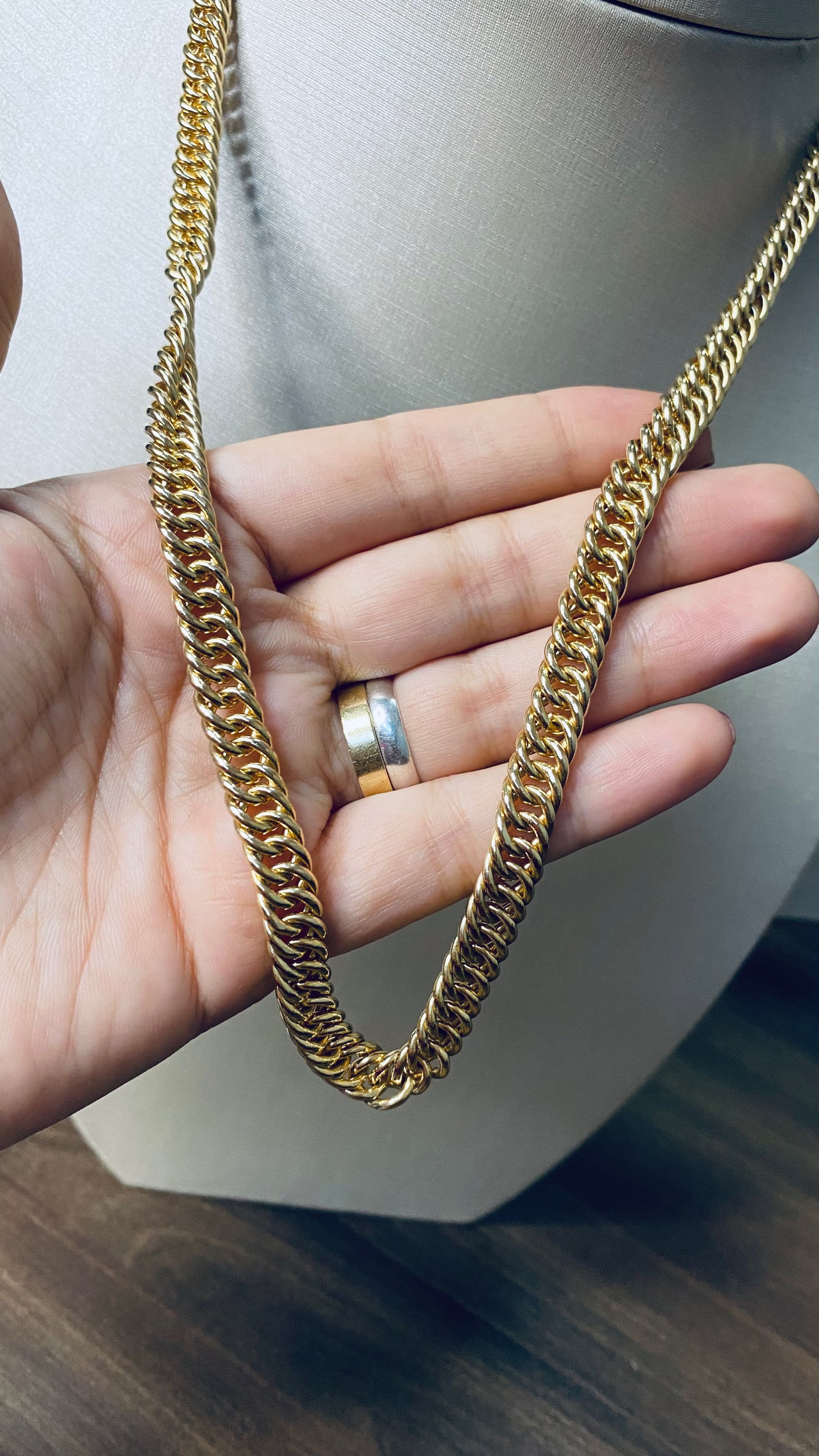 Corrente colar grumet dupla grossa (8mm) luxo 