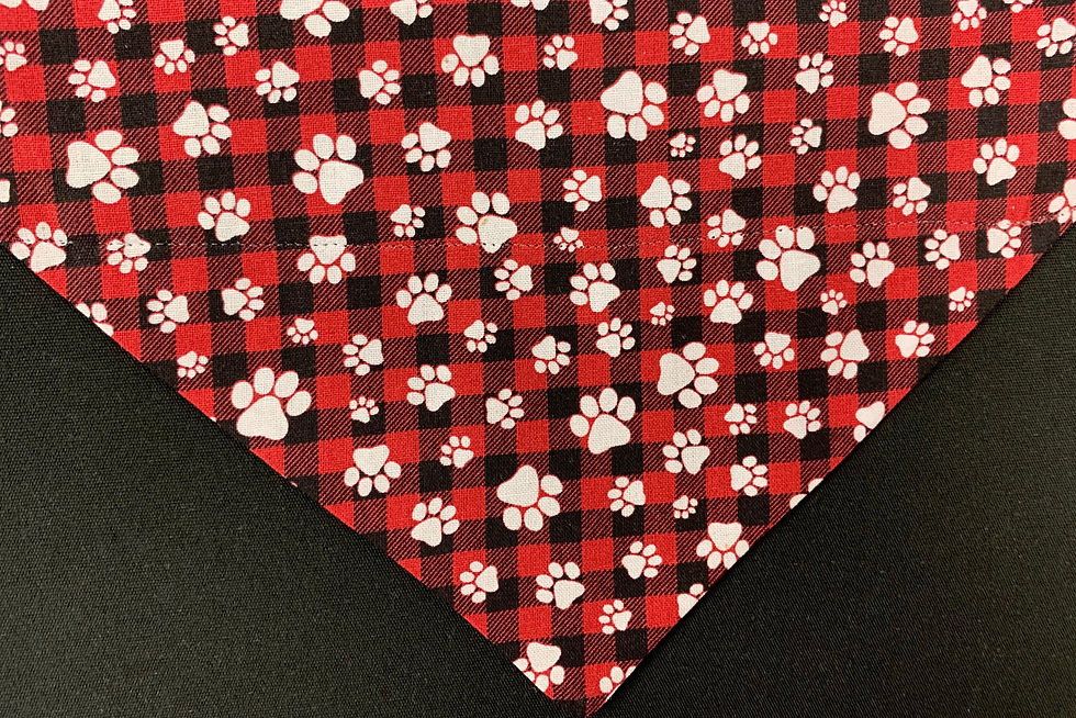 Buffalo Check - White Paw Prints