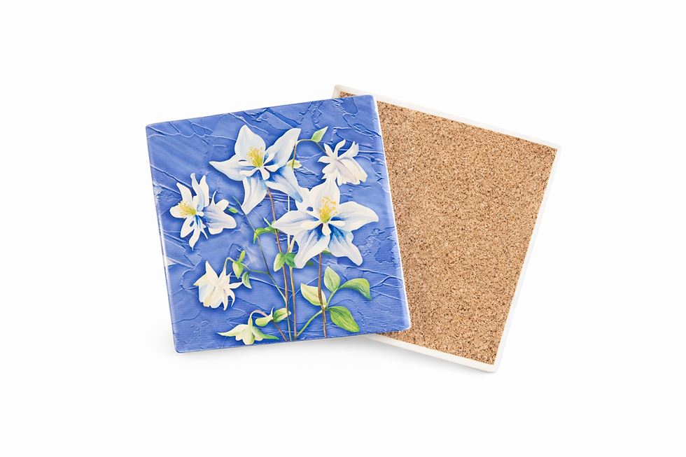 Thumbnail: Rocky Mountain Columbine Flower Coaster Set