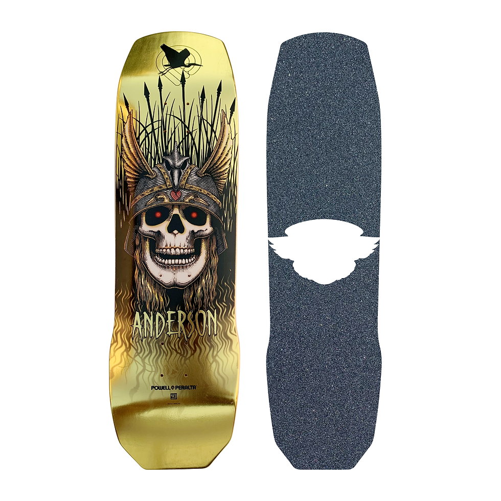 Thumbnail: Top View of Powell Peralta Andy Anderson Heron with Die-Cut Style Grip Tape Laser cut by Rough in black