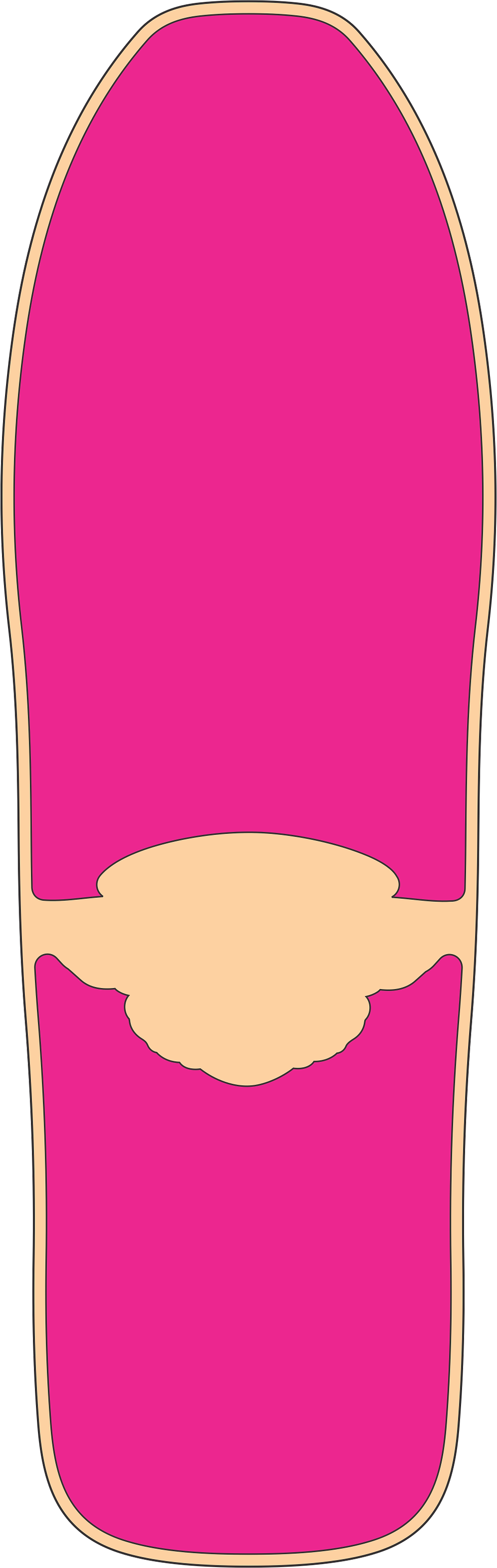 Thumbnail: Top view of Powell Peralta Skateboard deck with Die-cut Style Grip tape laser cut by Rough GT in pink