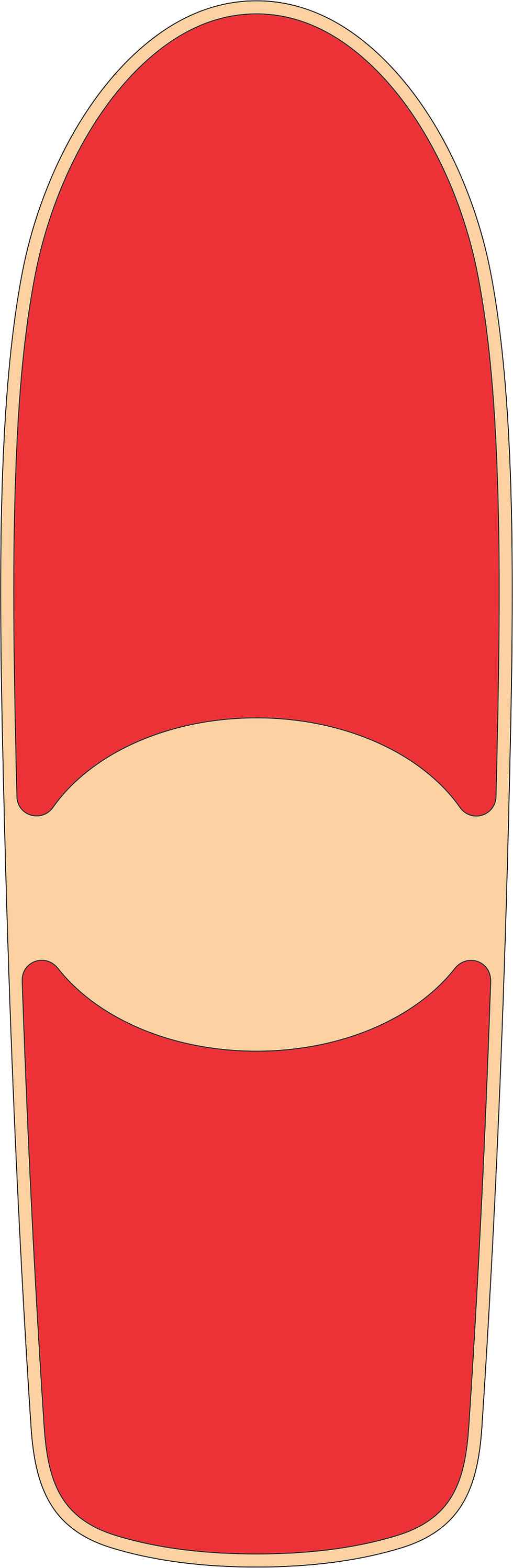 Thumbnail: Top View of Powell Peralta Tony Hawk series 1 to 4 skateboard with die-cut style Grip tape in red