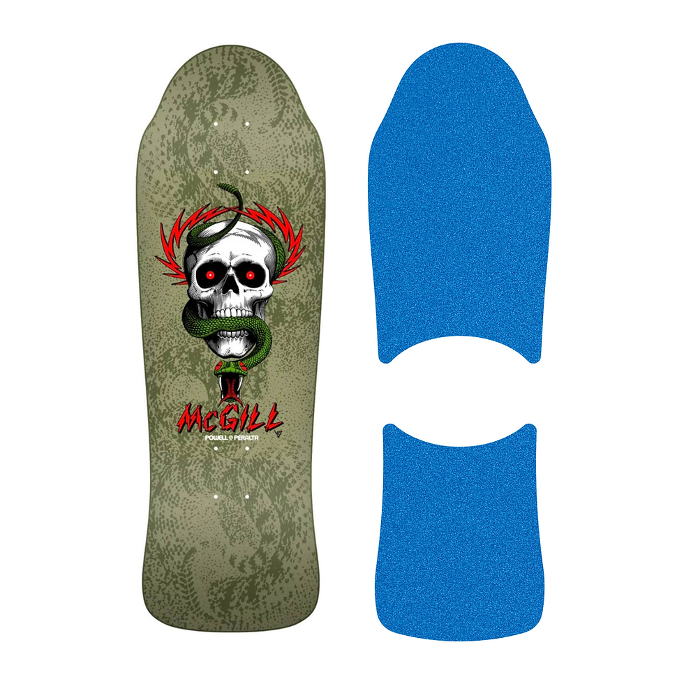 Thumbnail: Top View of Powell Peralta Mike McGill series 13 14 with Die-Cut Style Grip Tape laser cut by Rough GT in blue