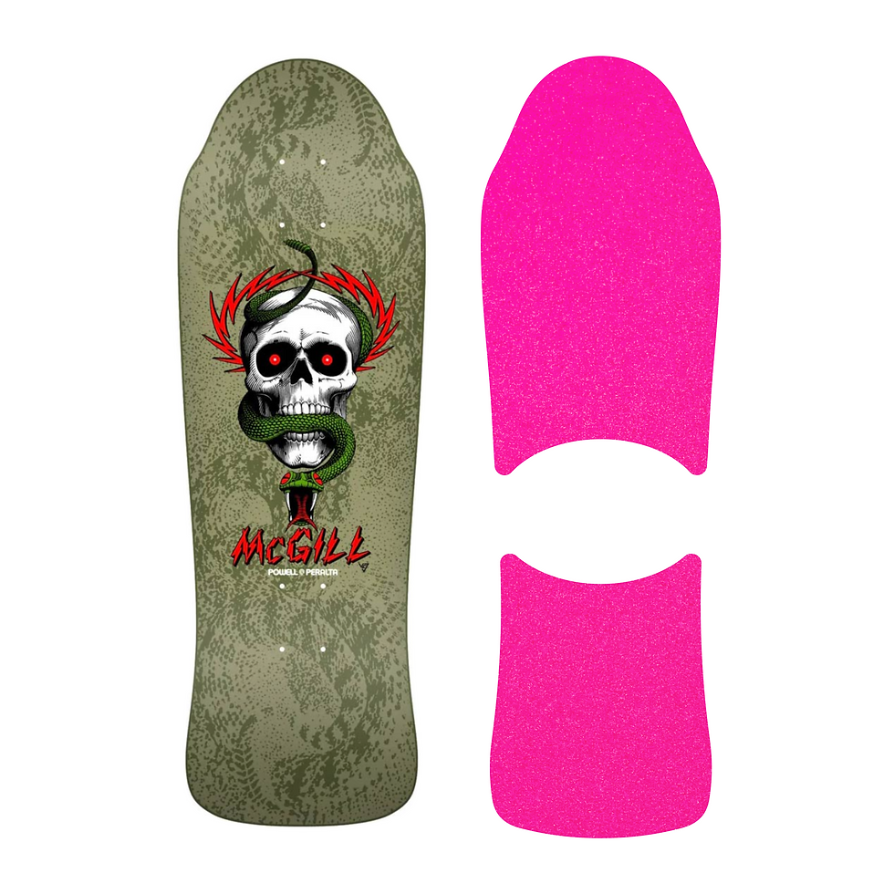 Thumbnail: Top View of Powell Peralta Mike McGill series 13 14 with Die-Cut Style Grip Tape laser cut by Rough GT in pink