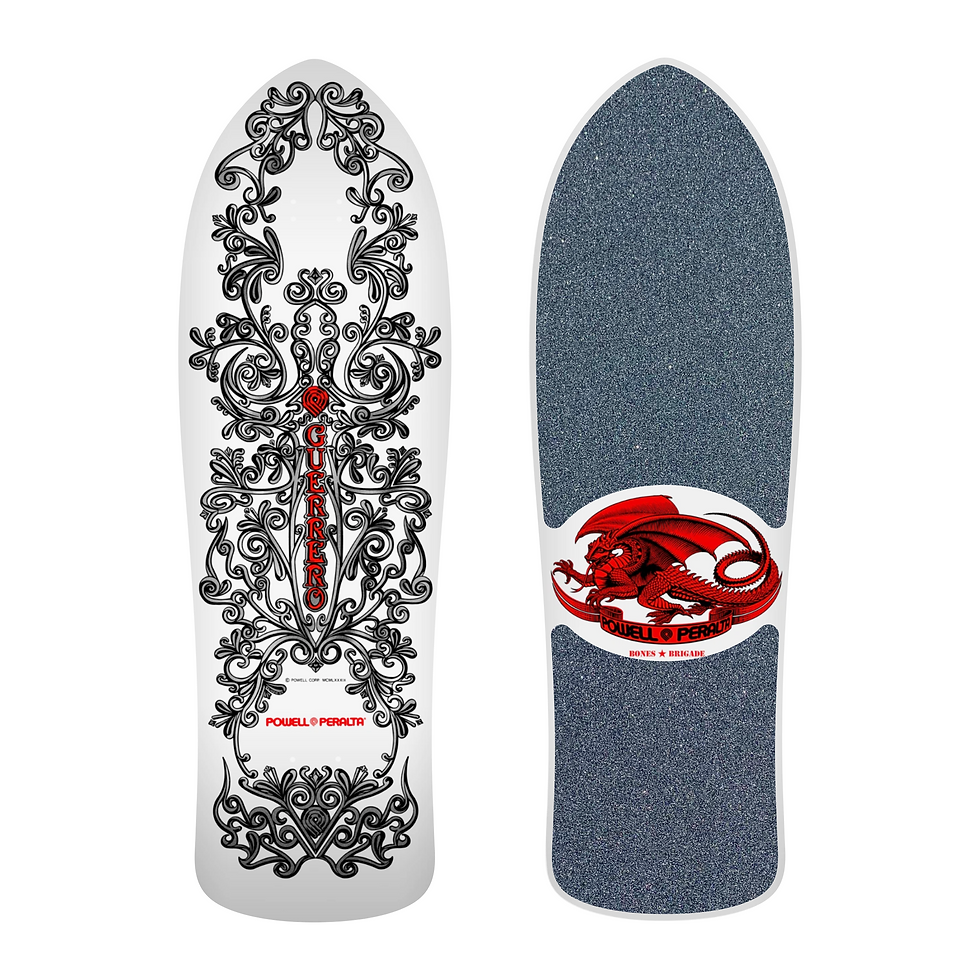 Thumbnail: Top view of Powell Peralta Tommy Guerrero series 17 with die-cut style grip tape laser cut by Rough in black