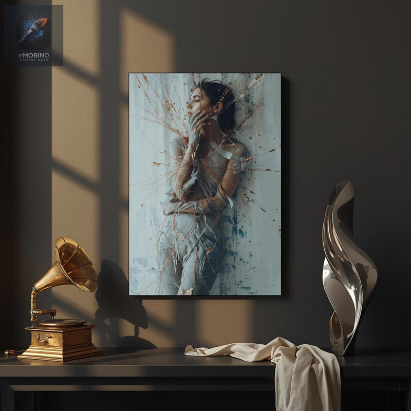 Draped Woman Canvas Wall Art, Copper Splinter Print - view 2