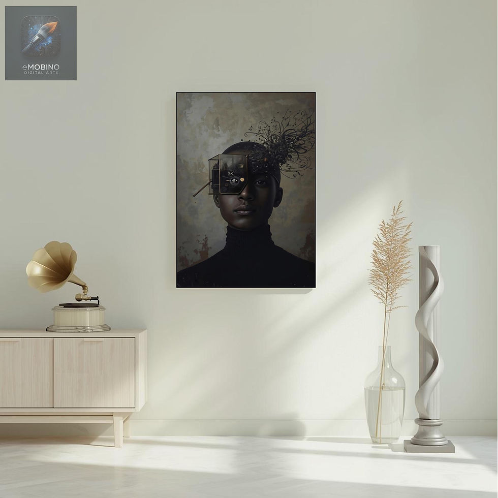 Thumbnail: Ethereal Silence Canvas Print: Surrealist Portrait Fine Art