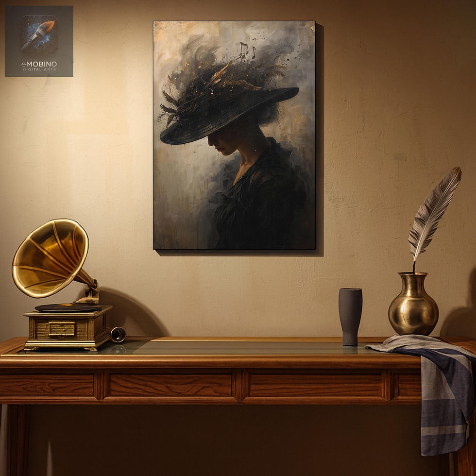 Thumbnail: Shadow Muse Canvas Print: Surrealist Woman Portrait Fine Art