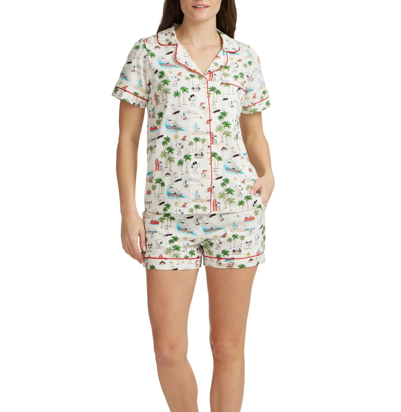 Snoopy Beach - Women's Stretch Shorty Pajama Set