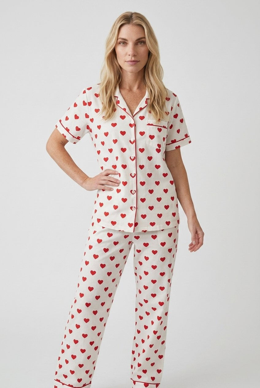 Thumbnail: Hearts Cotton S/S Pajamas