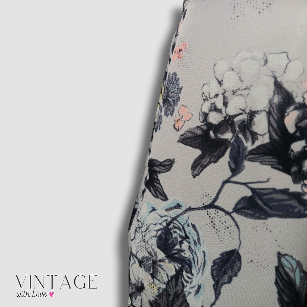 Thumbnail: Only Light Grey & White Floral Dress - Size M