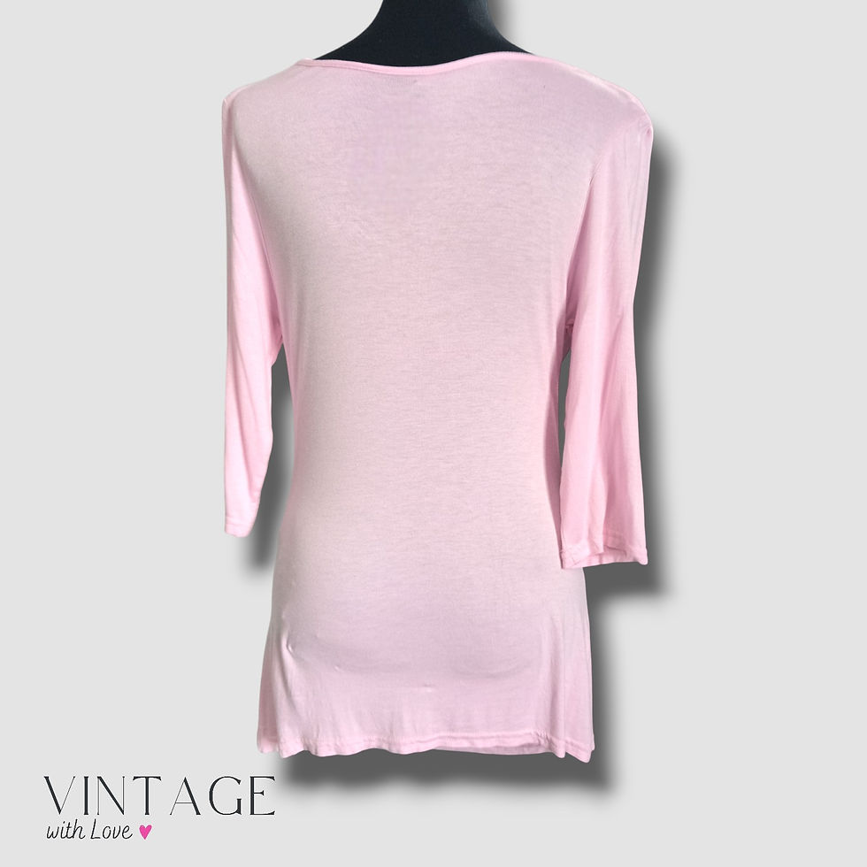 Thumbnail: Pink Cowl Neck Draped Blouse - Size M