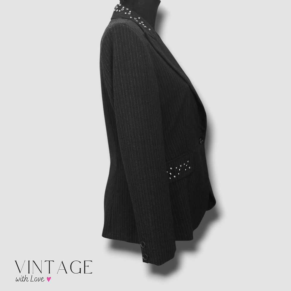 Thumbnail: Sandro Ferrone Black Striped Blazer – Size Estimate S