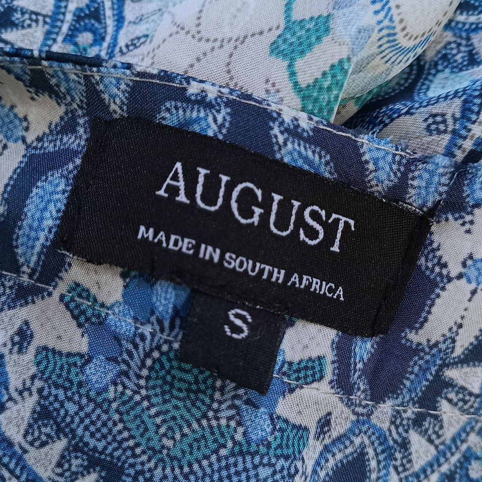 Thumbnail: August Blue & White Ornate Patterned Tunic – Size S