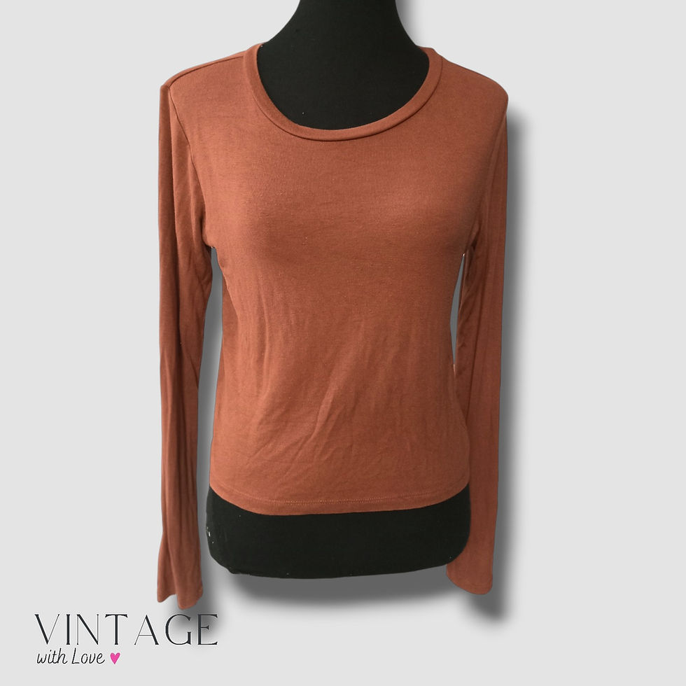 Thumbnail: Zara Orange Long Sleeved Cropped Shirt - Size L (EUR40)