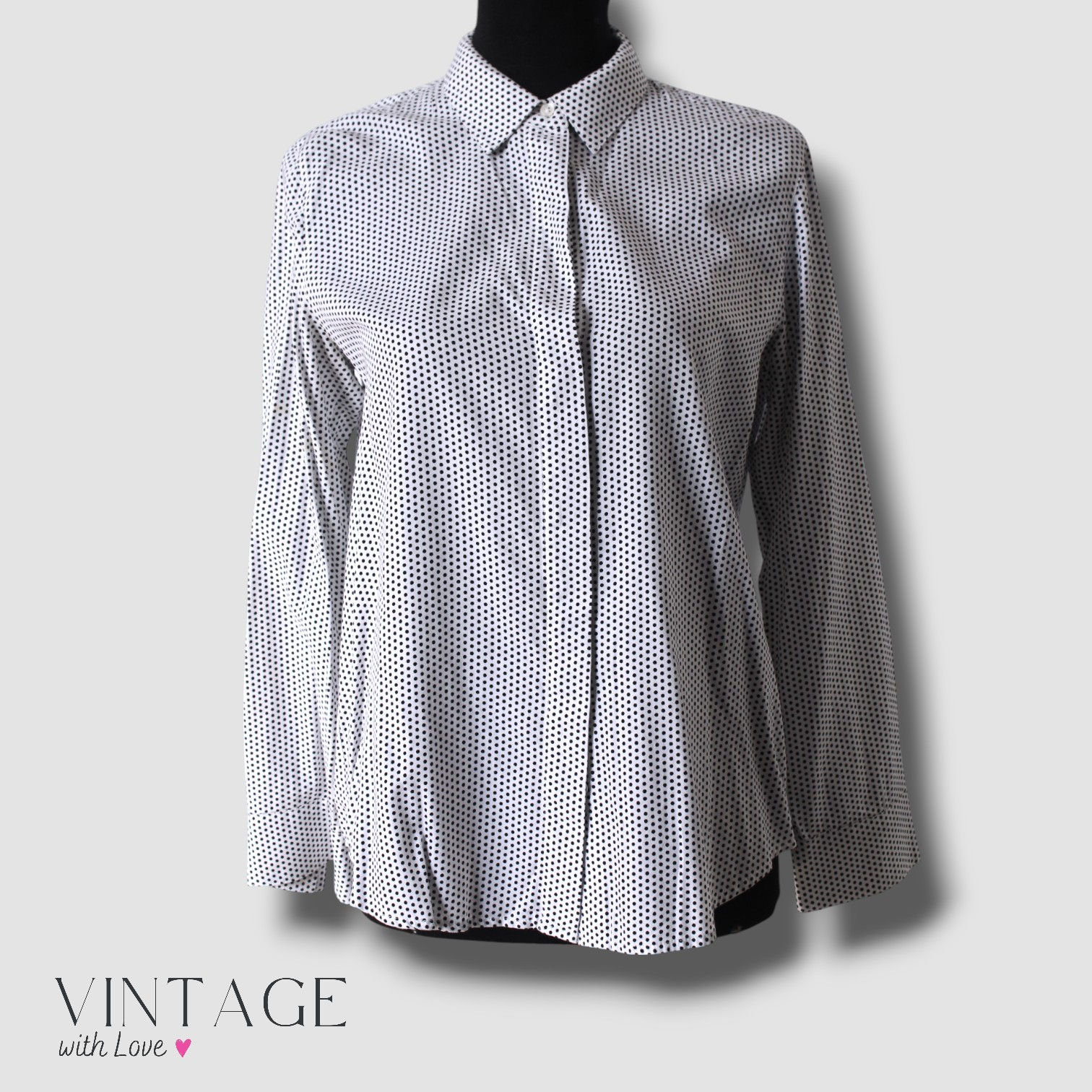 Trenery White Polka Dot Shirt – Size S