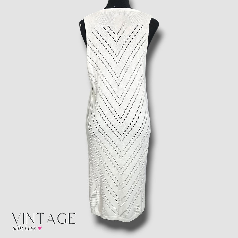 Thumbnail: Bena White Crochet Dress – Size XL