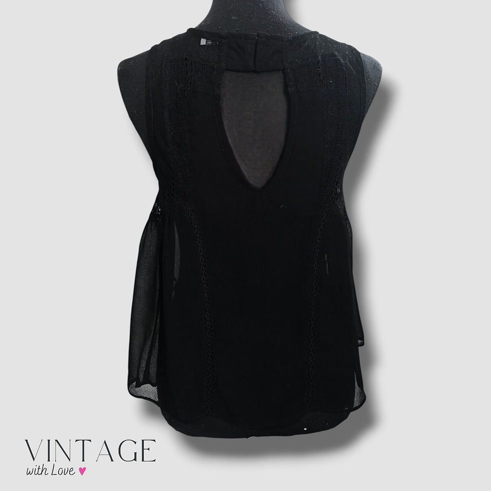 Thumbnail: Mango Suit Black Sleeveless Blouse - Size EUR S