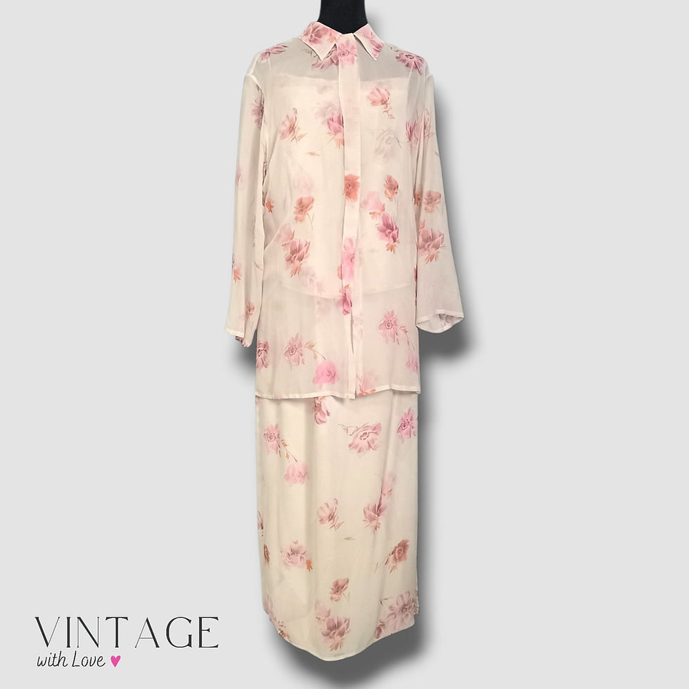 Thumbnail: Laurel 3 Piece Beige Floral Set - Size Estimated M/L