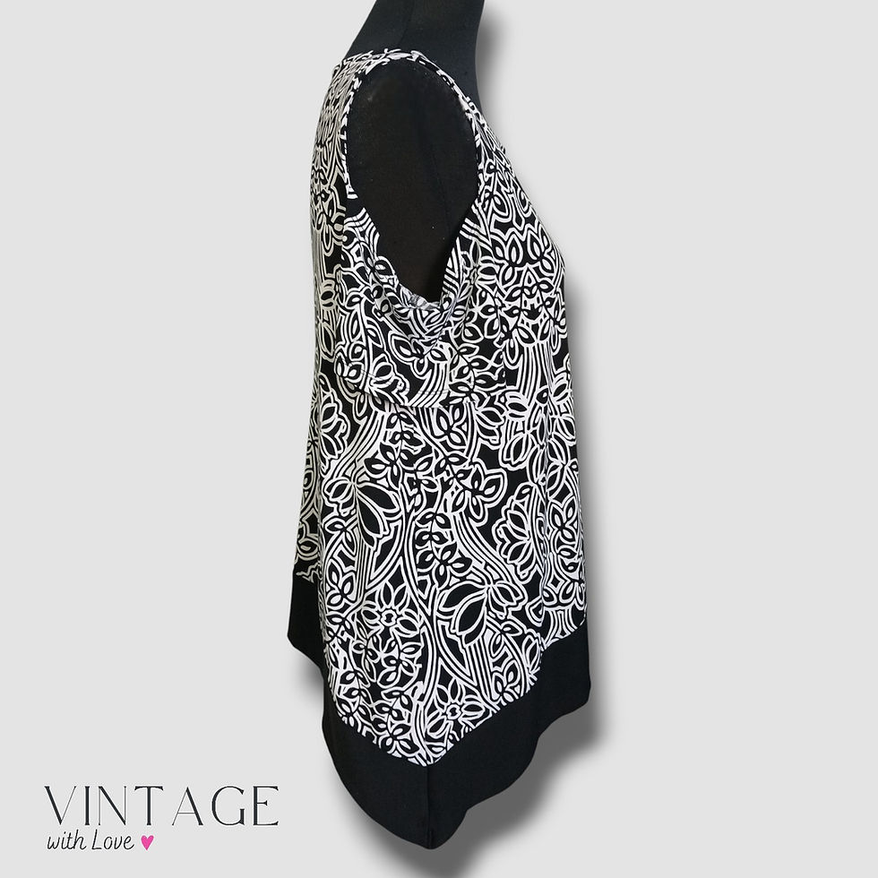 Thumbnail: Rafaella Black & White Patterned Blouse – Size M