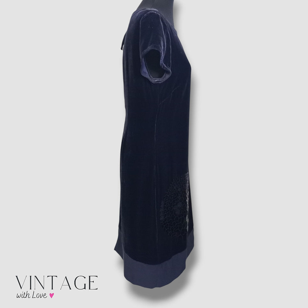 Thumbnail: Boden Navy Blue Velvet Dress – Size UK12