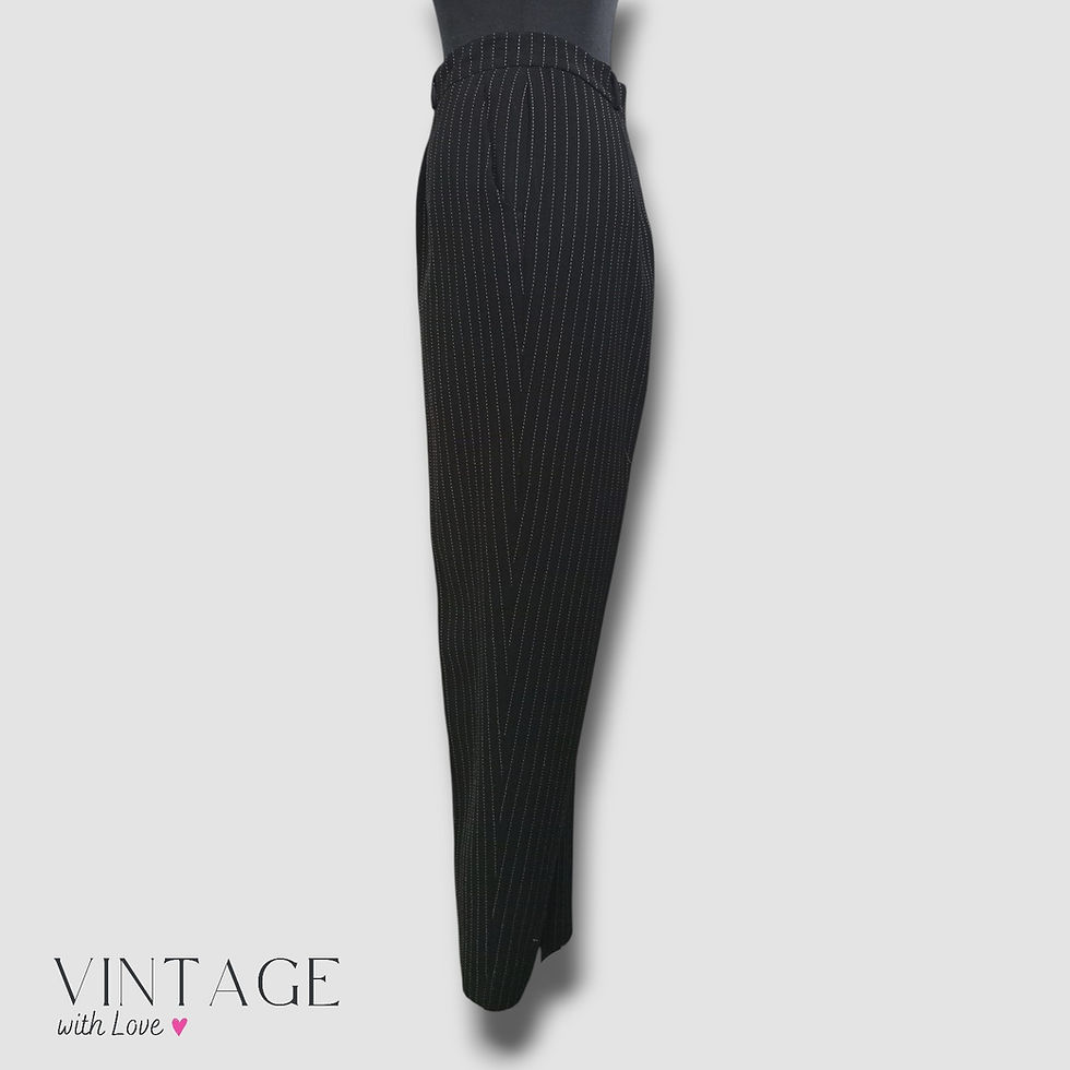 Thumbnail: Basler Black Pinstripe Trousers - Size 44
