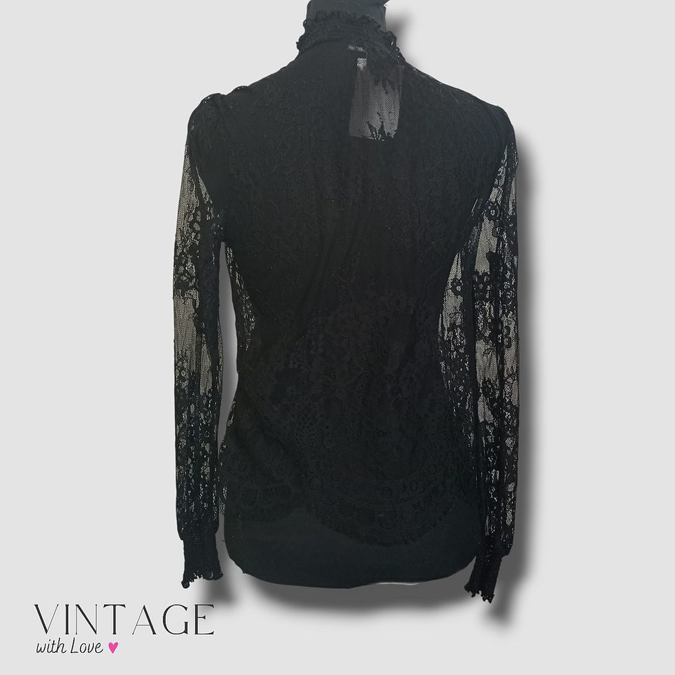 Thumbnail: Forever New Black Lace Blouse - Size XXS