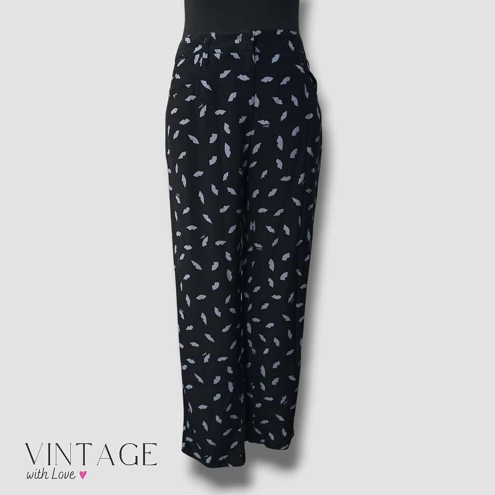 Thumbnail: Sonia Black & Light Blue Trouser's - Size S (Estimate)