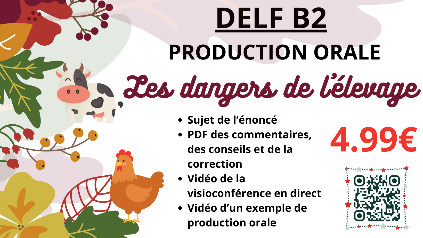 DALF B2 - PRODUCTION ORALE - Élevage et dangers environnement